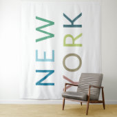 New York: Farbiger Text Wandteppich (Beispiel)