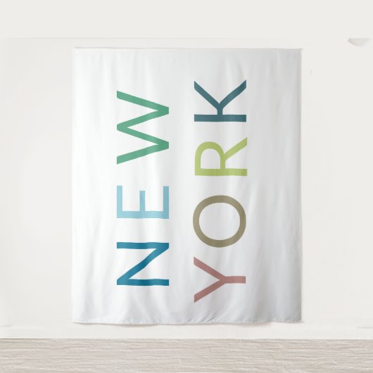 New York: Farbiger Text Wandteppich (Vorderseite)