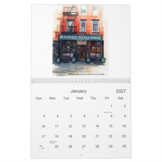 New York feinster Stangenkalender Kalender (Jan 2027)