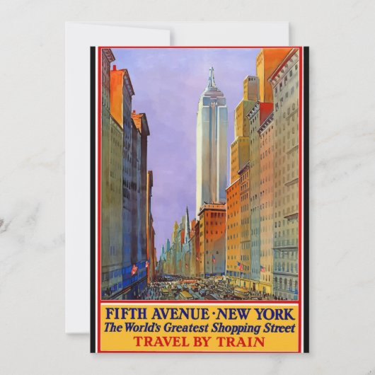 New York, Fifth Avenue, Vintage Poster, Karte (Vorderseite)