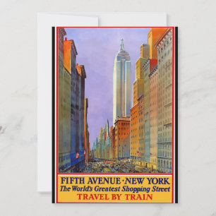 New York, Fifth Avenue, Vintage Poster, Karte