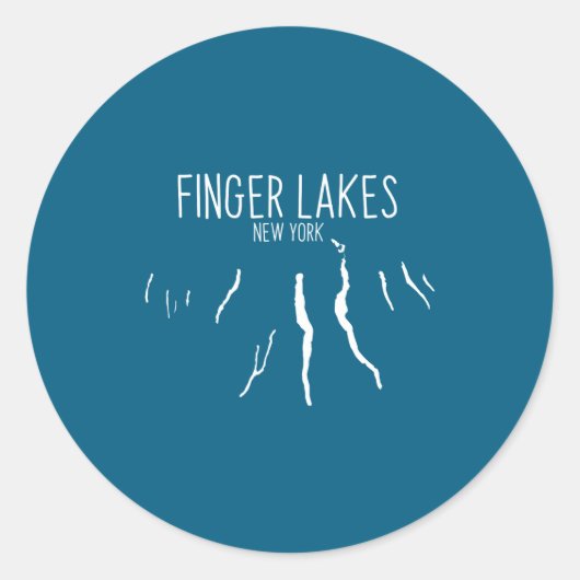 New York Finger Lakes Kartendesign _1 Runder Aufkleber (Vorderseite)