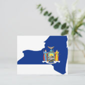 New York Flag Map Postkarte (Stehend Vorderseite)