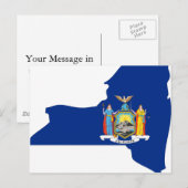 New York Flag Map Postkarte (Vorne/Hinten)