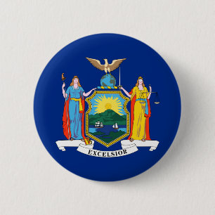 New York Flag, The Empire State, American Colonies Button