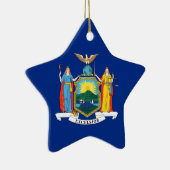 New York Flag, The Empire State, American Colonies Keramik Ornament (Rechts)