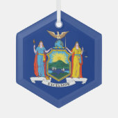 New York Flag, The Empire State, American Colonies Ornament Aus Glas (Vorderseite)