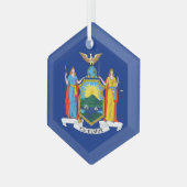 New York Flag, The Empire State, American Colonies Ornament Aus Glas (Vorderseite Links)