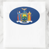 New York Flagge Ovaler Aufkleber (Tasche)