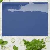 New York, Freiheitsstatue; Blaues Zickzack Geschirrtuch (Gefaltet)