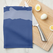 New York, Freiheitsstatue; Blaues Zickzack Geschirrtuch (Viertel Falte)