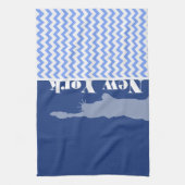 New York, Freiheitsstatue; Blaues Zickzack Geschirrtuch (Vertikal)