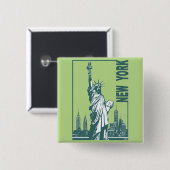 New York - Freiheitsstatue Button (Vorne & Hinten)
