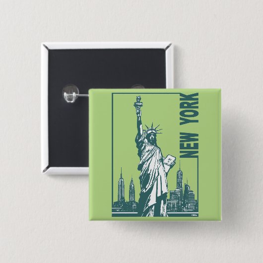 New York - Freiheitsstatue Button (Vorne & Hinten)
