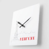 New York, Freiheitsstatue Cool Quadratische Wanduhr (Winkel)