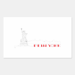 New York, Freiheitsstatue Cool Rechteckiger Aufkleber