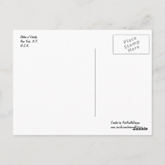 New York/Freiheitsstatue Postkarte (Rückseite)