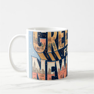 New York Freiheitsstatue Vintage Postkarte Kaffeetasse