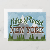 New York Fun Retro Snowy Mountains Postkarte (Vorne/Hinten)