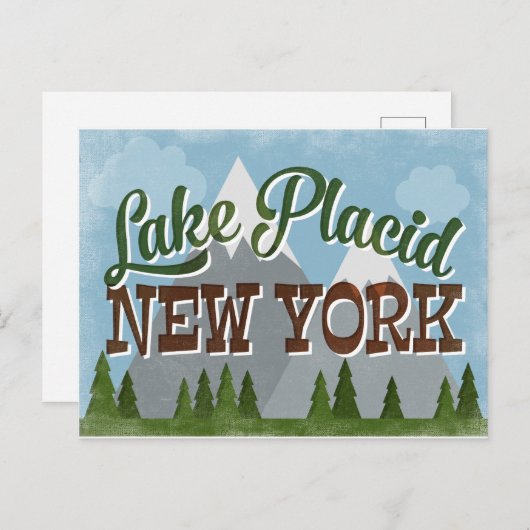New York Fun Retro Snowy Mountains Postkarte (Vorne/Hinten)
