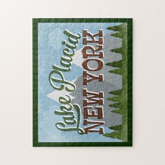 New York Fun Retro Snowy Mountains Puzzle (Vertikal)