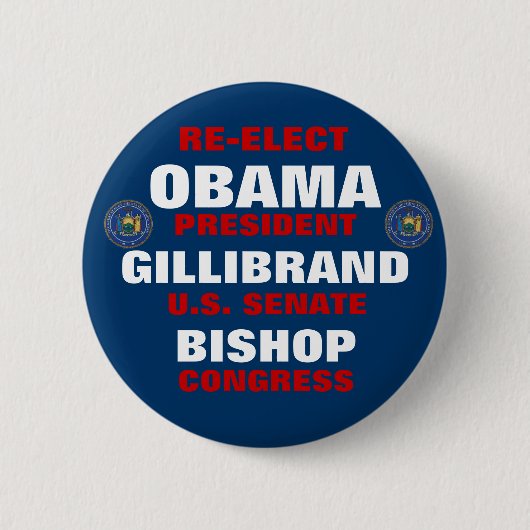 New York für Bischof Obama Gillibrand Button (Vorderseite)