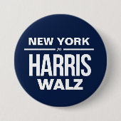 New York für Harris Walz Button (Vorderseite)
