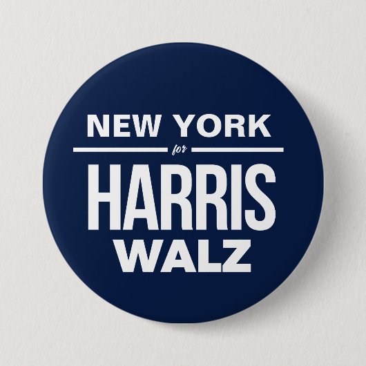 New York für Harris Walz Button (Vorderseite)