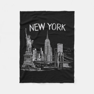 New York für Männer Frauen Ny City Vintage Urban N Fleecedecke