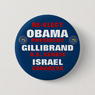 New York für Obama Gillibrand Israel Button