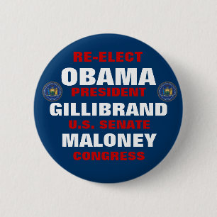 New York für Obama Gillibrand Maloney Button