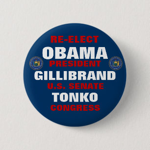 New York für Obama Gillibrand Tonko Button