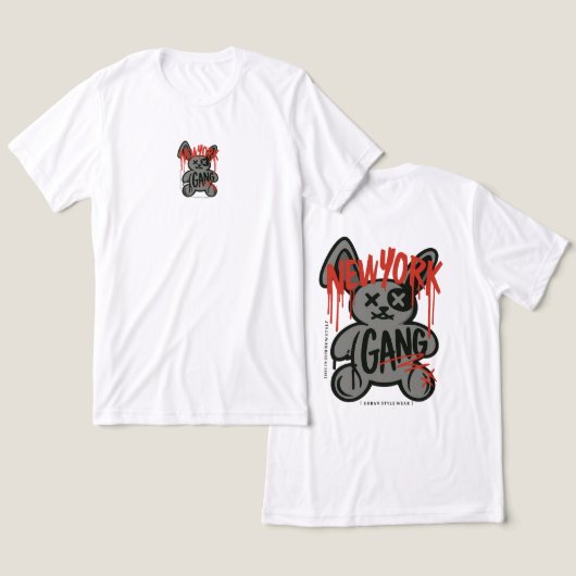 "New York Gang" Urban Style Graphic T - Shirt (Design vorne & hinten)