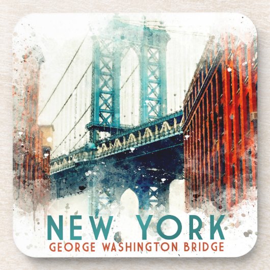 New York, George Washington Bridge, Getränkeuntersetzer (Vorderseite)