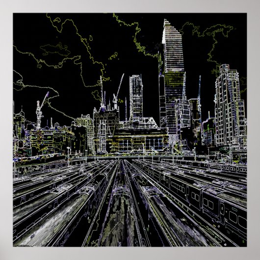 New York gezeichnet Poster (Vorne)