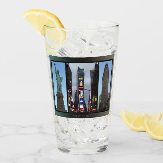 New York Glasses Personalisiert New York Souvenirs Glas (Vorderseite Ice)