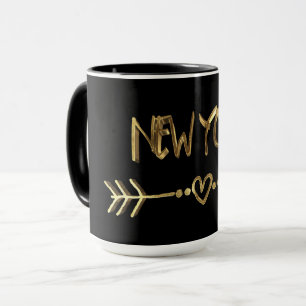 New York Gold Look Typografie USA City Elegant Tasse