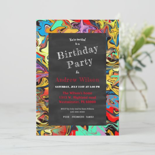 New York Graffiti Einladung (Stehend Vorderseite)