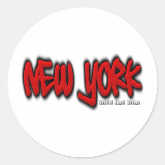 New York Graffiti Runder Aufkleber (Vorderseite)