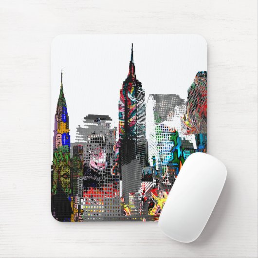 New York Graffiti skyline Mousepad (Mit Mouse)