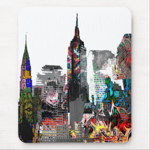 New York Graffiti skyline Mousepad