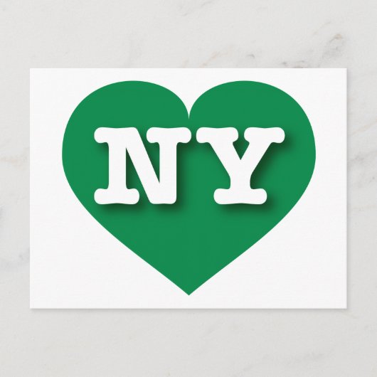 New York Green Heart - I Liebe NY Postkarte (Vorderseite)