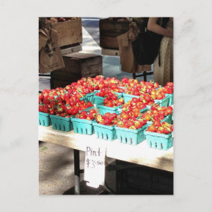 New York Greenmarket Bauern Market Strawberries Postkarte