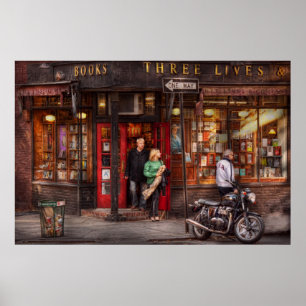 New York - Greenwich Village - Three Lives Bücher Poster