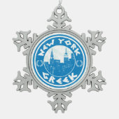 New York Griechisch American Christmas Tree Orname Schneeflocken Zinn-Ornament (Vorderseite)