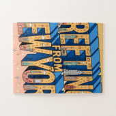 New York Großbuchstaben-Postkartenplakat Puzzle (Horizontal)