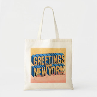 New York Großbuchstaben-Postkartenposter Tragetasche