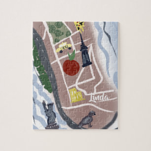 New York Hand Drawing Künstlerisch Kids City Puzzle