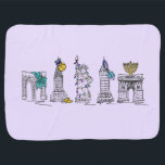 New York Hanukkah NYC Chanukah Gebäude Holiday Babydecke<br><div class="desc">Eine originelle Brien-and-Tinte-Illustration verschiedener New Yorker Sehenswürdigkeiten,  die für die Hanukkah-Urlaubssaison "gekleidet" sind! Sehen Sie nicht,  wonach Sie suchen? Brauchen Sie Hilfe bei der Anpassung? Kontaktieren Sie Rebecca,  um etwas für Sie entworfen zu haben.</div>
