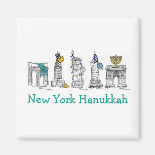 New York Hanukkah NYC Chanukah Juwish Holidays Magnet